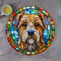 Border Terrier Circular Glass Suncatcher Worktop Saver